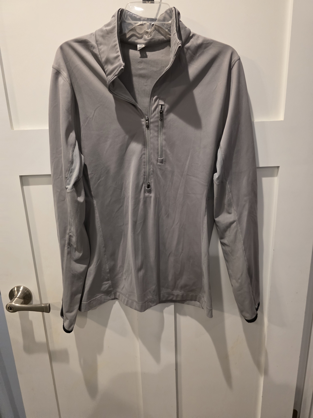 Lululemon Shirt Mens M Gray Soft Jersey Half Zip Long Sleeve Sweat Wicking